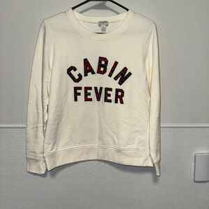 J.Crew Sweatshirt Size S White Cabin Fever Women Pullover Sweater